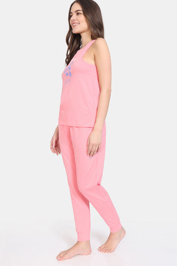 Buy Zivame Disney Knit Cotton Loungewear Set Flamingo Pink at Rs